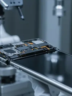 Foldable smartphone durability test in laboratory setting