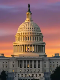 US Capitol building at sunset representing congressional tax legislation