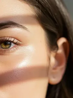 Healthy glowing skin close-up demonstrating good skincare