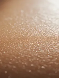 Healthy glowing skin with natural radiance and light reflection