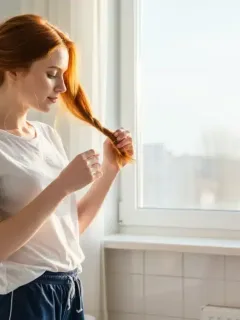 Woman creating simple bun hairstyle in under 10 minutes