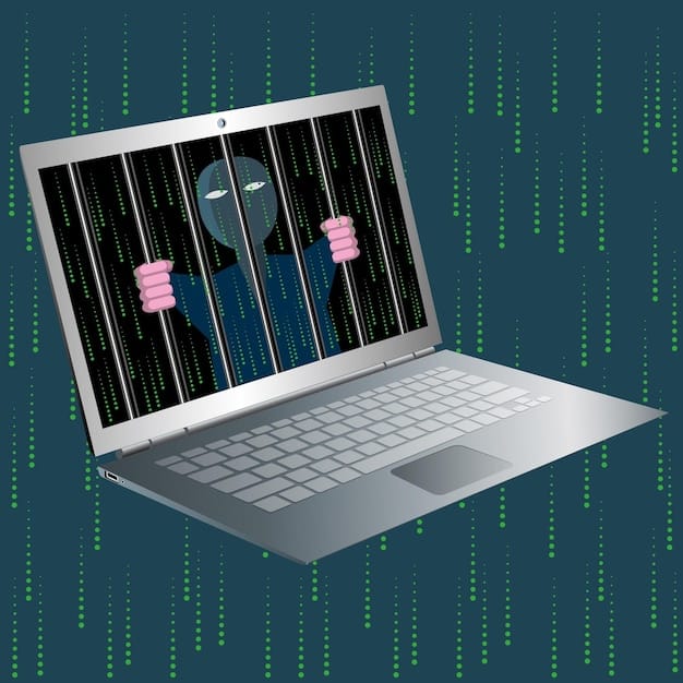 A graphical representation of a network security breach, showing data packets being intercepted by a hacker figure. The image conveys the vulnerability of data during transmission and the importance of network security measures.