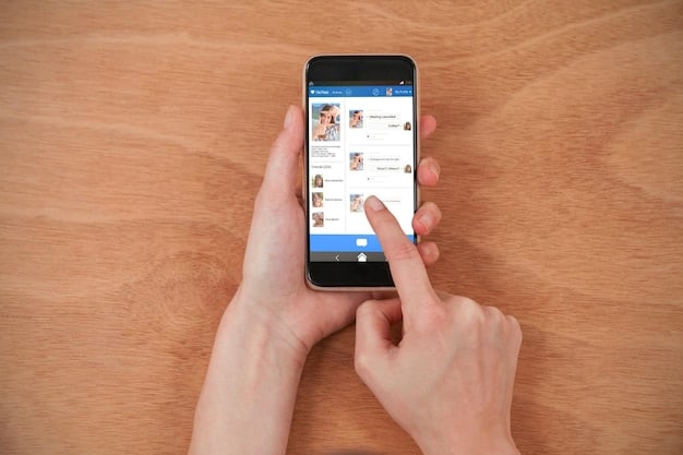 A close-up shot of hands holding smartphones, with social media feeds displaying information and updates about various social justice causes. The image emphasizes the personal connection and accessibility of social media activism.