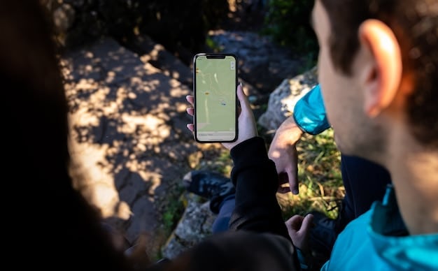 A close-up of a smartphone screen showing different app icons, each with location tracking permissions (Always, While Using, Never). The image emphasizes the granularity of location data control.