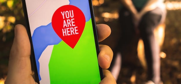 A close-up of an Android phone screen showing the Google Find My Device app interface, with options like 