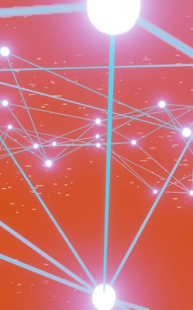 A digital representation of the Tor network, showing nodes connected in a complex web to obscure the origin of the user's connection.