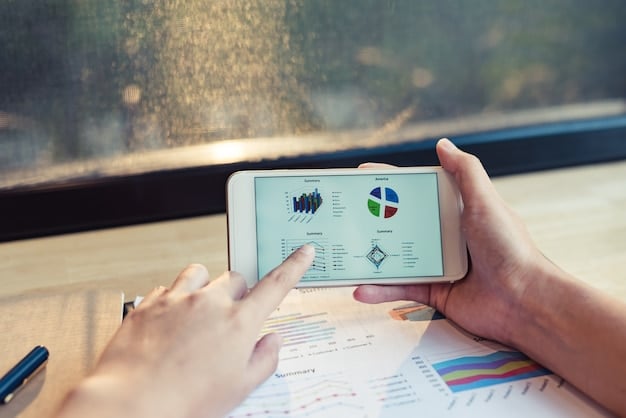 A close-up of a smartphone screen displaying various TikTok analytics charts and graphs, with blurred hands holding the phone, representing data analysis for content strategy.