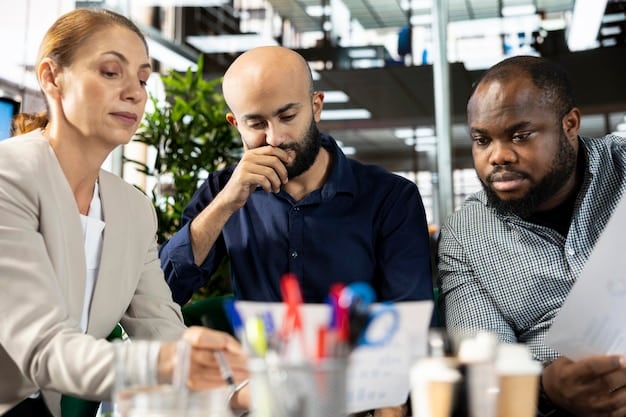 A corporate crisis management team, diverse and composed, intensely brainstorming and strategizing in front of whiteboards filled with diagrams and flowcharts, representing proactive incident planning.
