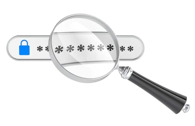 A digital illustration of a web browser interface with a magnifying glass icon next to a cleared search bar, symbolizing privacy.