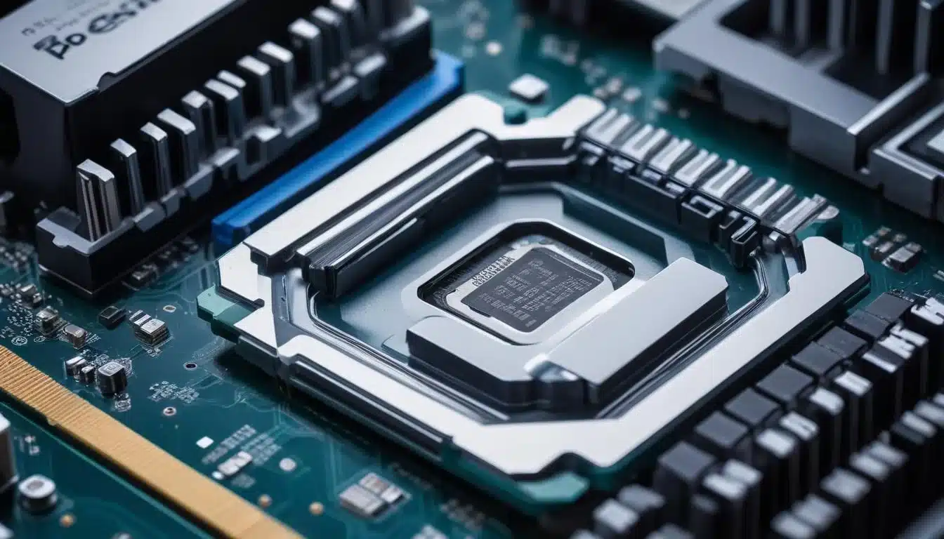 CPU socket with evenly applied thermal paste ready for cooler mounting