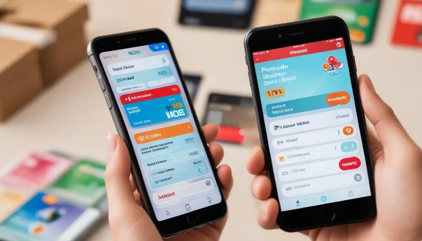 Smartphone displaying digital wallet with Nintendo eShop gift card selection