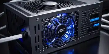 Modern gaming PC power supply unit with modular cables