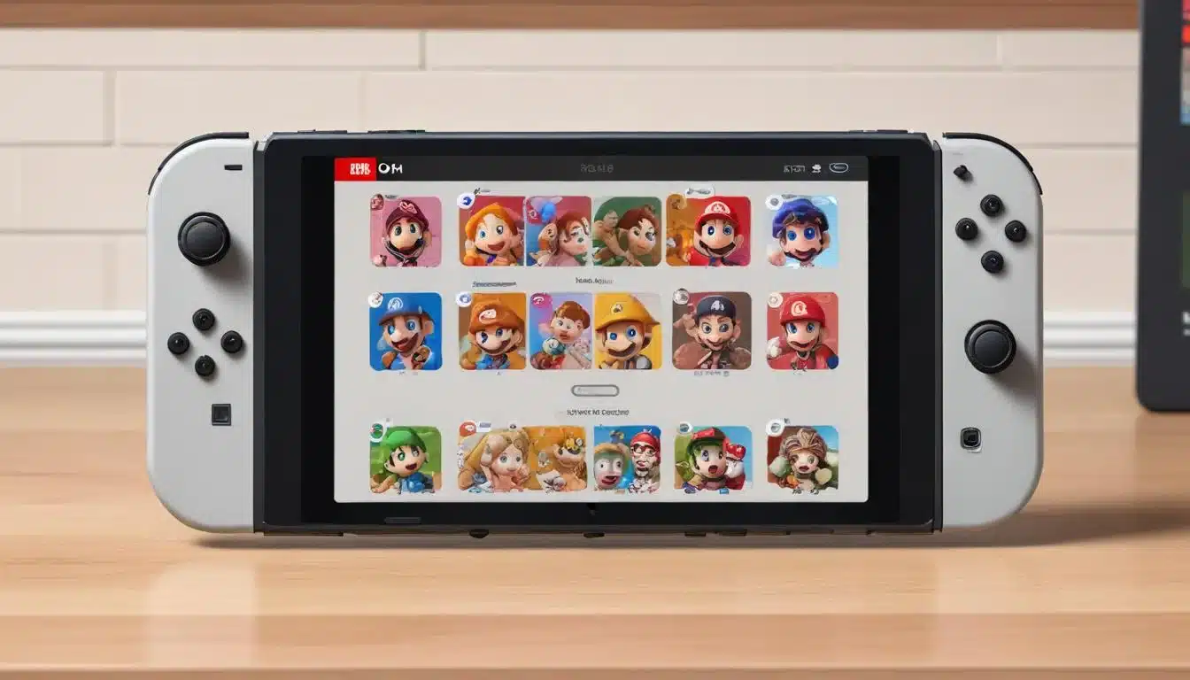 Nintendo Switch Online family group management screen with character avatars.
