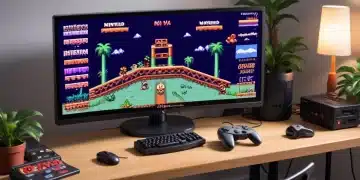 Modern PC setup emulating a classic console game with enhanced graphics