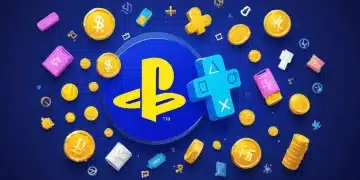 PlayStation Plus logo with discount and loyalty reward icons for maximum savings