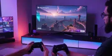 Gamer streaming PS5 in 4K on a brightly lit setup with Twitch and YouTube overlays.