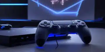 PlayStation 5 console displaying game transfer progress with PS4 controller