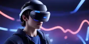 Person with PlayStation VR2 headset, determined to overcome motion sickness in VR game.
