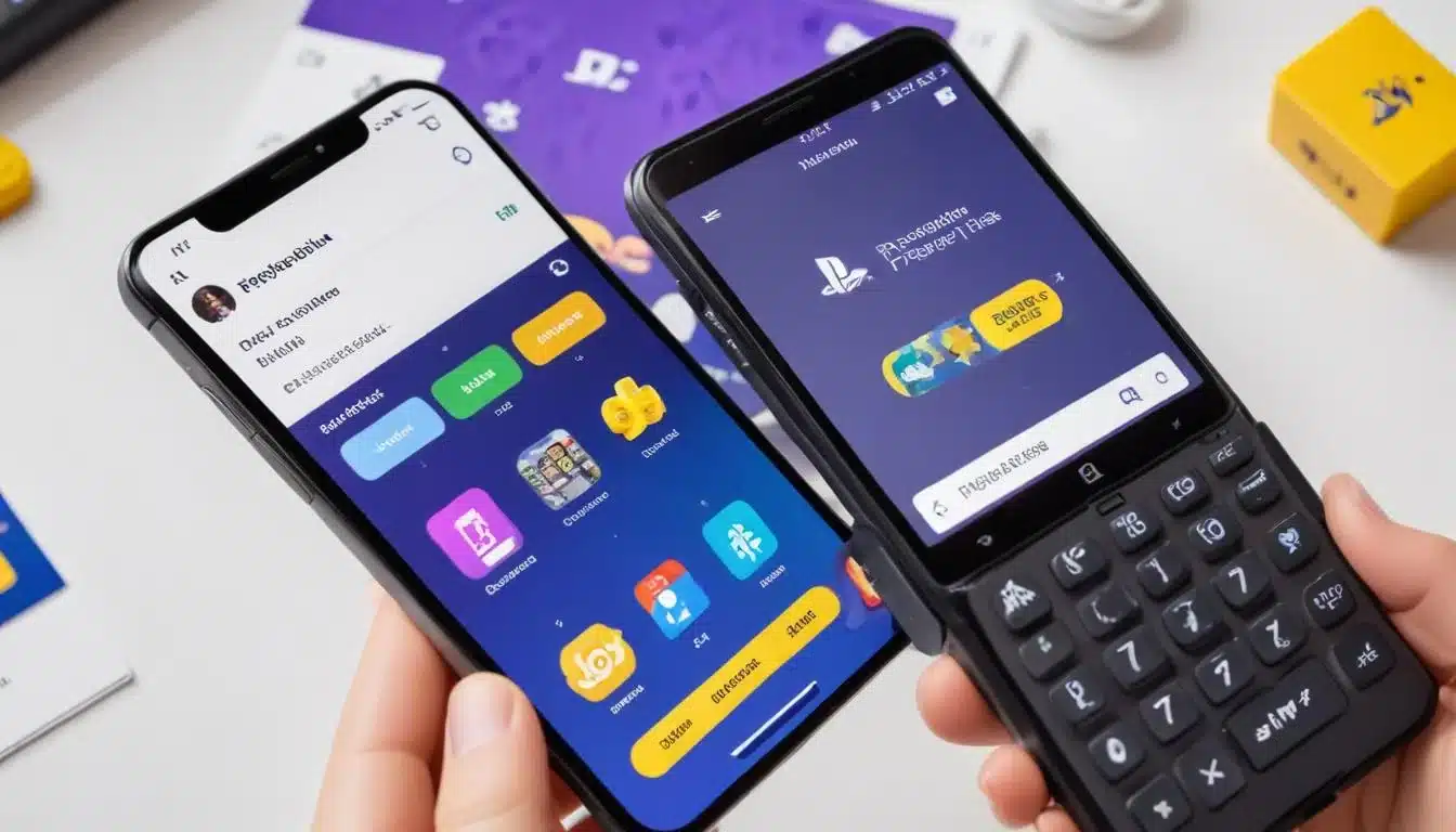 Smartphone screen showing stacked PlayStation Plus discount codes and a calculator