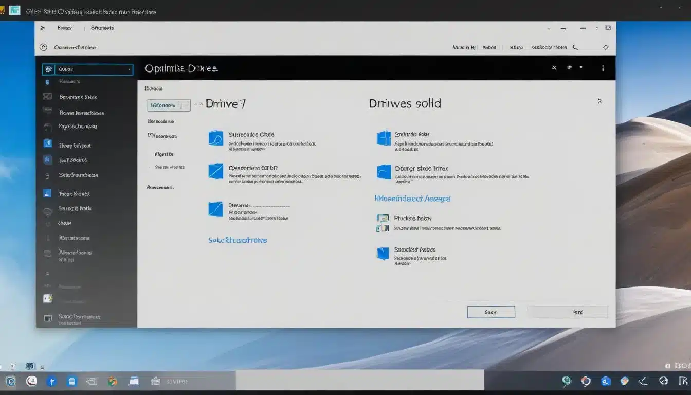 Windows 11 Optimize Drives utility showing SSD status