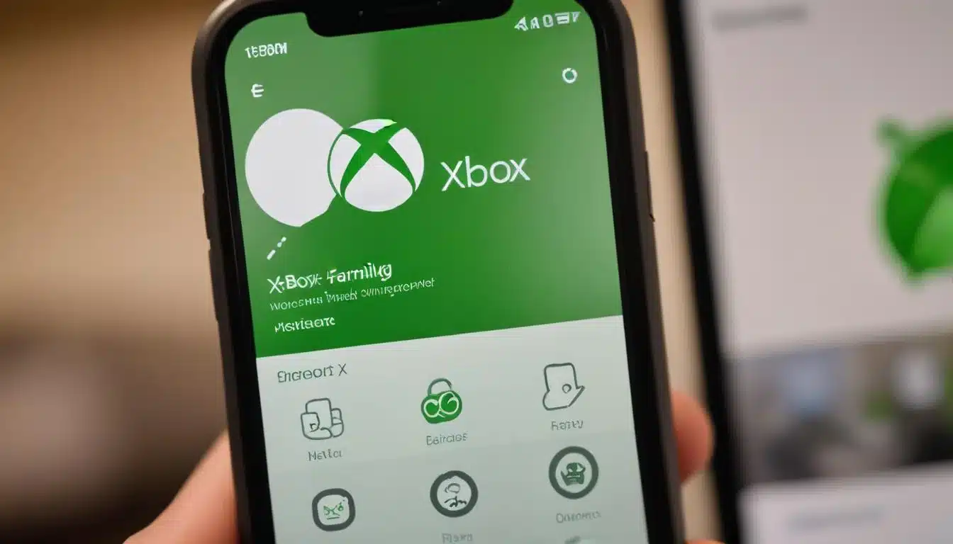 Smartphone displaying Xbox Family Settings app privacy controls