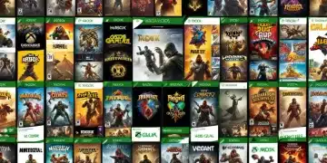 Xbox Games With Gold logo surrounded by diverse game covers, symbolizing free monthly games.