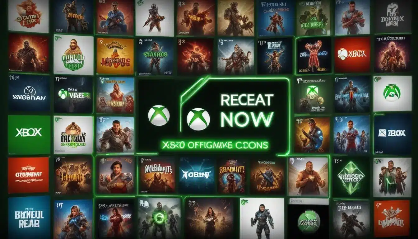 Digital display of Xbox rewards options with 'Redeem Now' button.