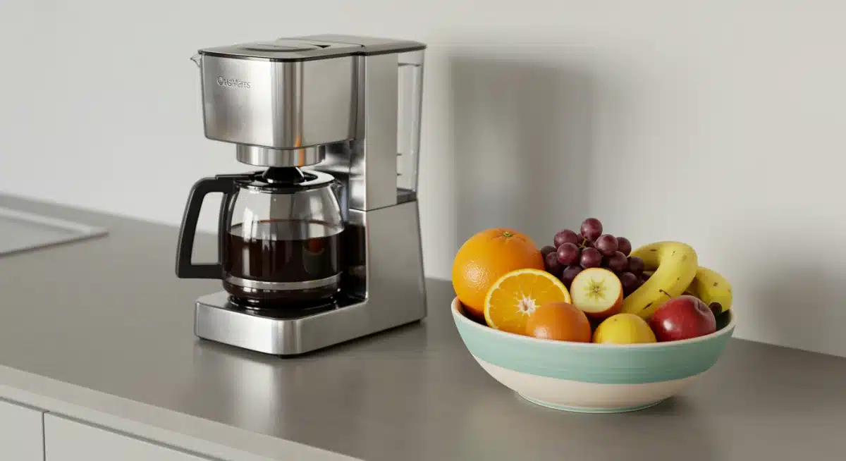 Clean kitchen counter with minimal essential items