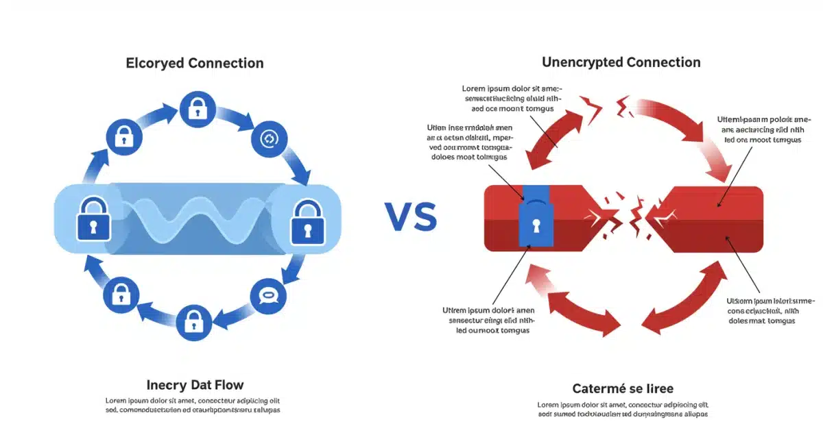 Encrypted vs unencrypted internet connection comparison